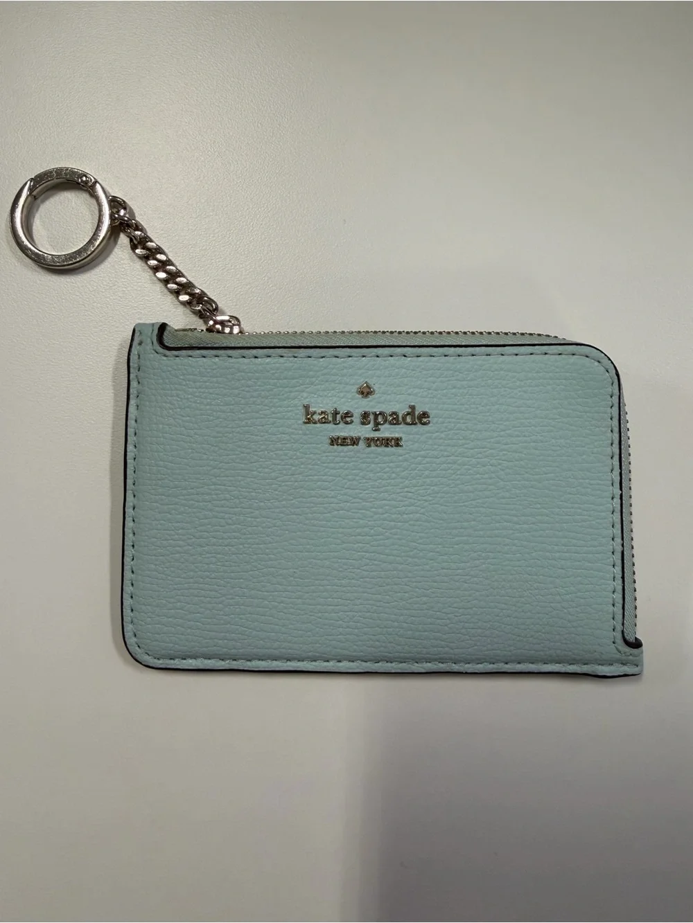 Kate Spade New York - Teal/Mint color - Zip Card Holder Keychain